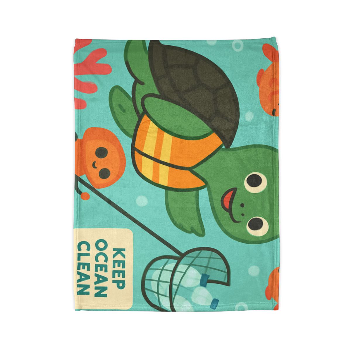 Coral Cleanup Turtle Patrol trendy patterned blankets