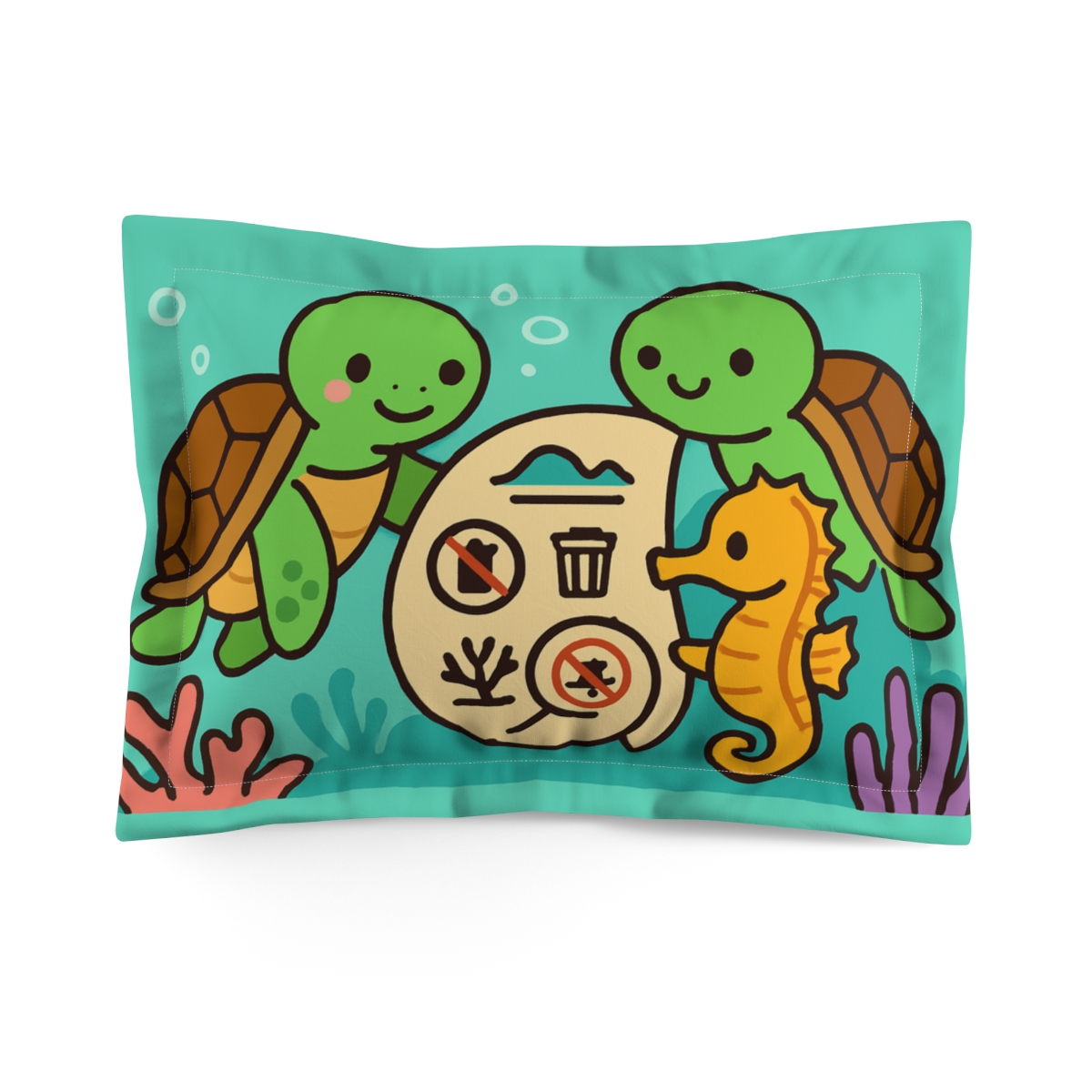 Coral Codebreakers And The Seahorse Map unique shape pillows