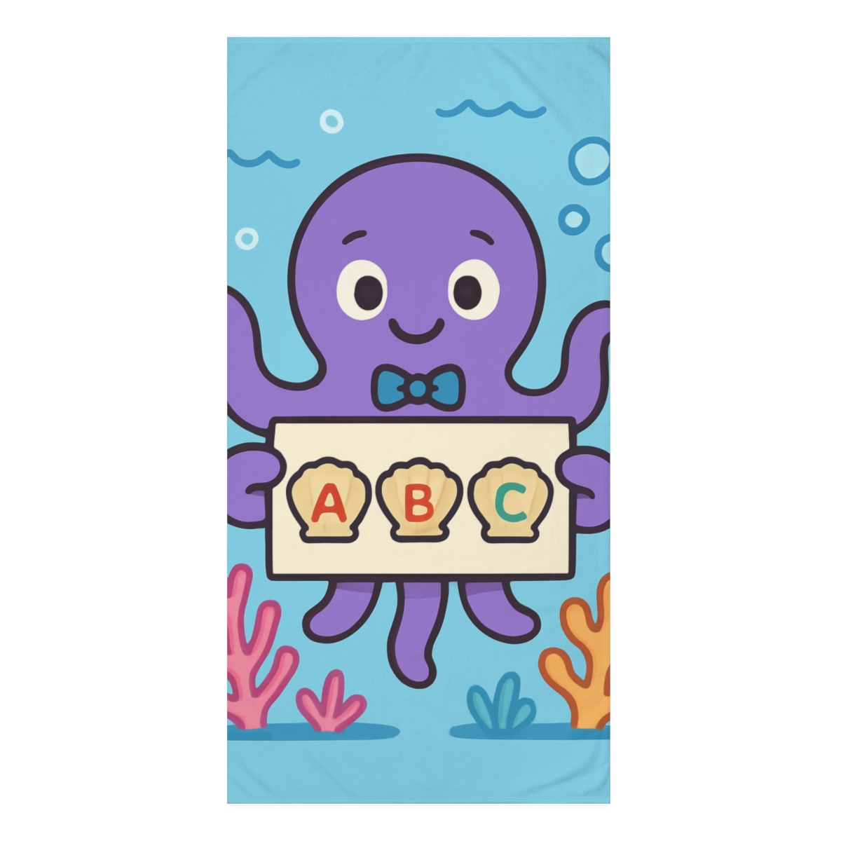Coral Codebreakers Octopus And The Reef Alphabet personalized bath towels