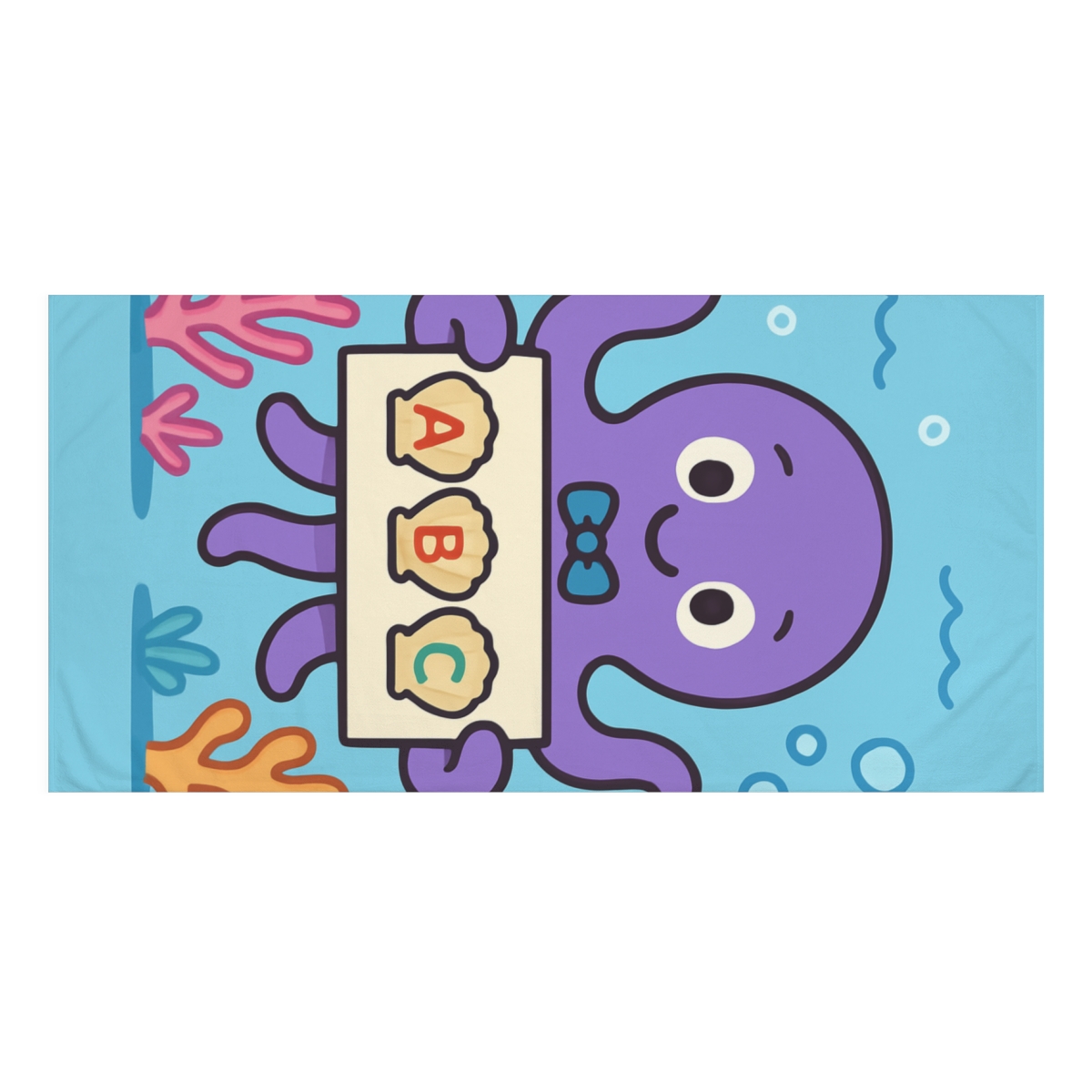 Coral Codebreakers Octopus And The Reef Alphabet personalized bath towels