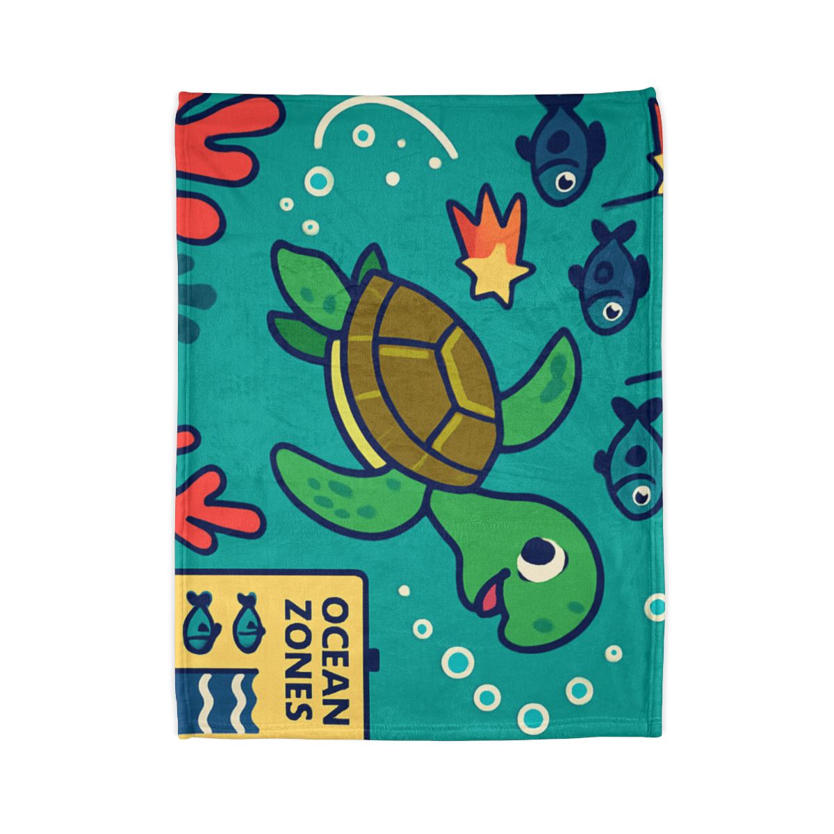 Coral Comet Turtle Parade designer printed blankets