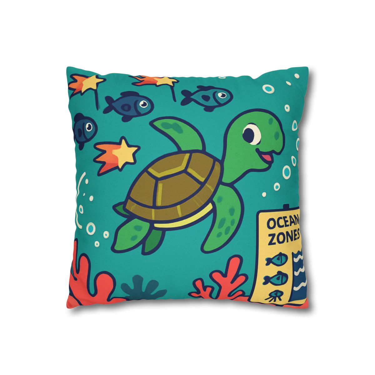 Coral Comet Turtle Parade trendy patterned pillow cases