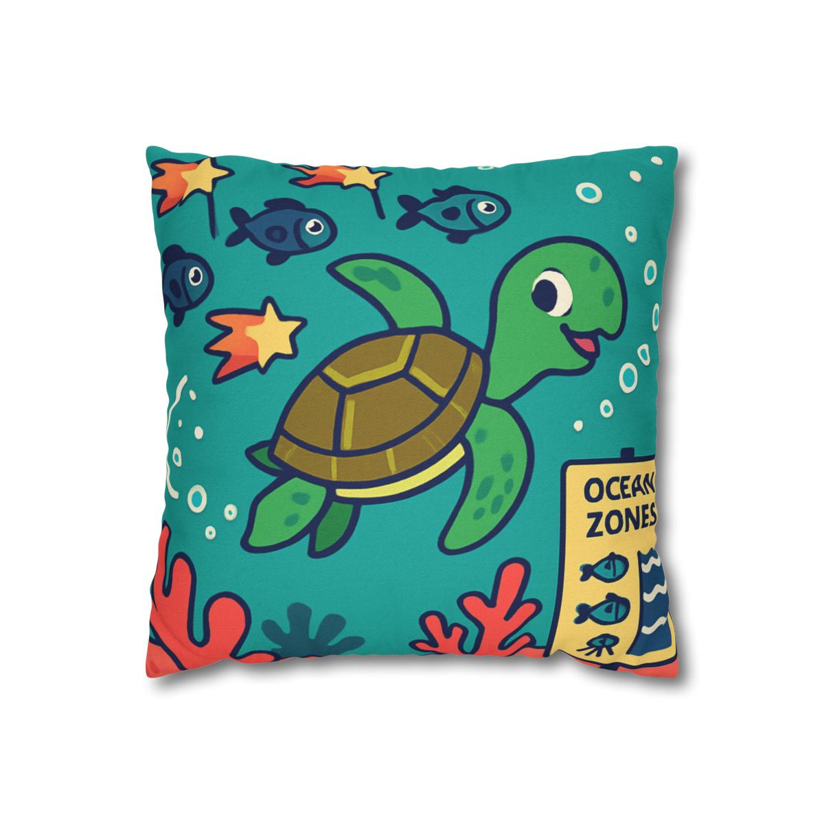 Coral Comet Turtle Parade trendy patterned pillow cases