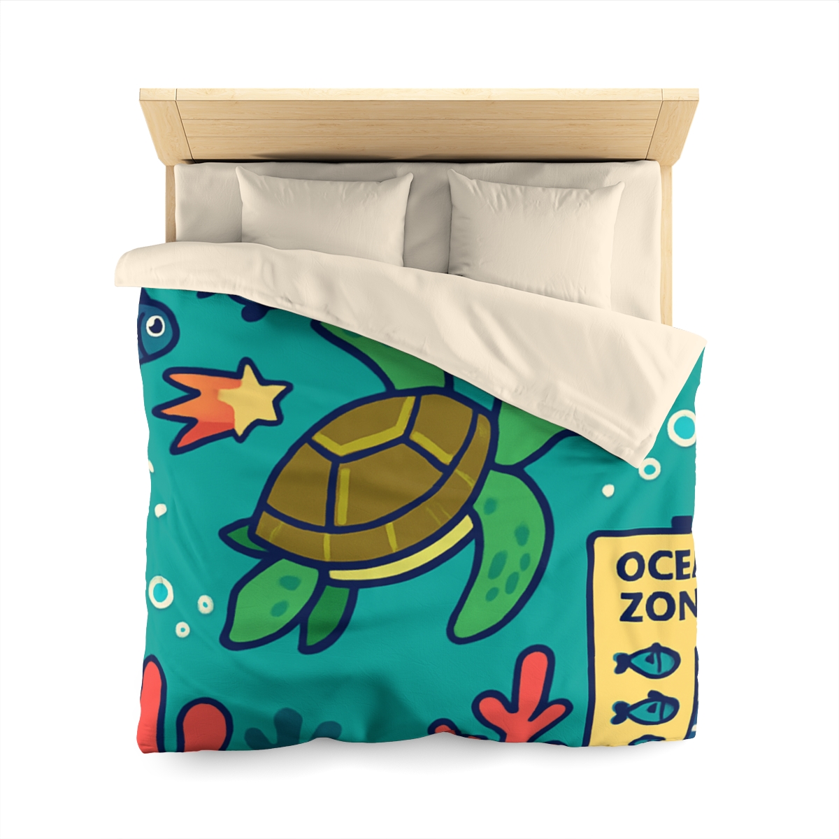 Coral Comet Turtle Parade unique patterned duvets