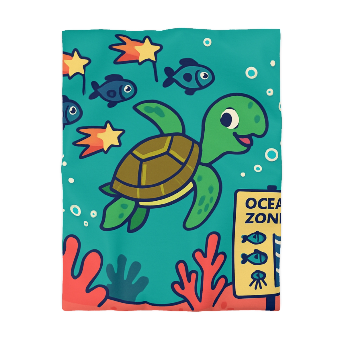 Coral Comet Turtle Parade unique patterned duvets