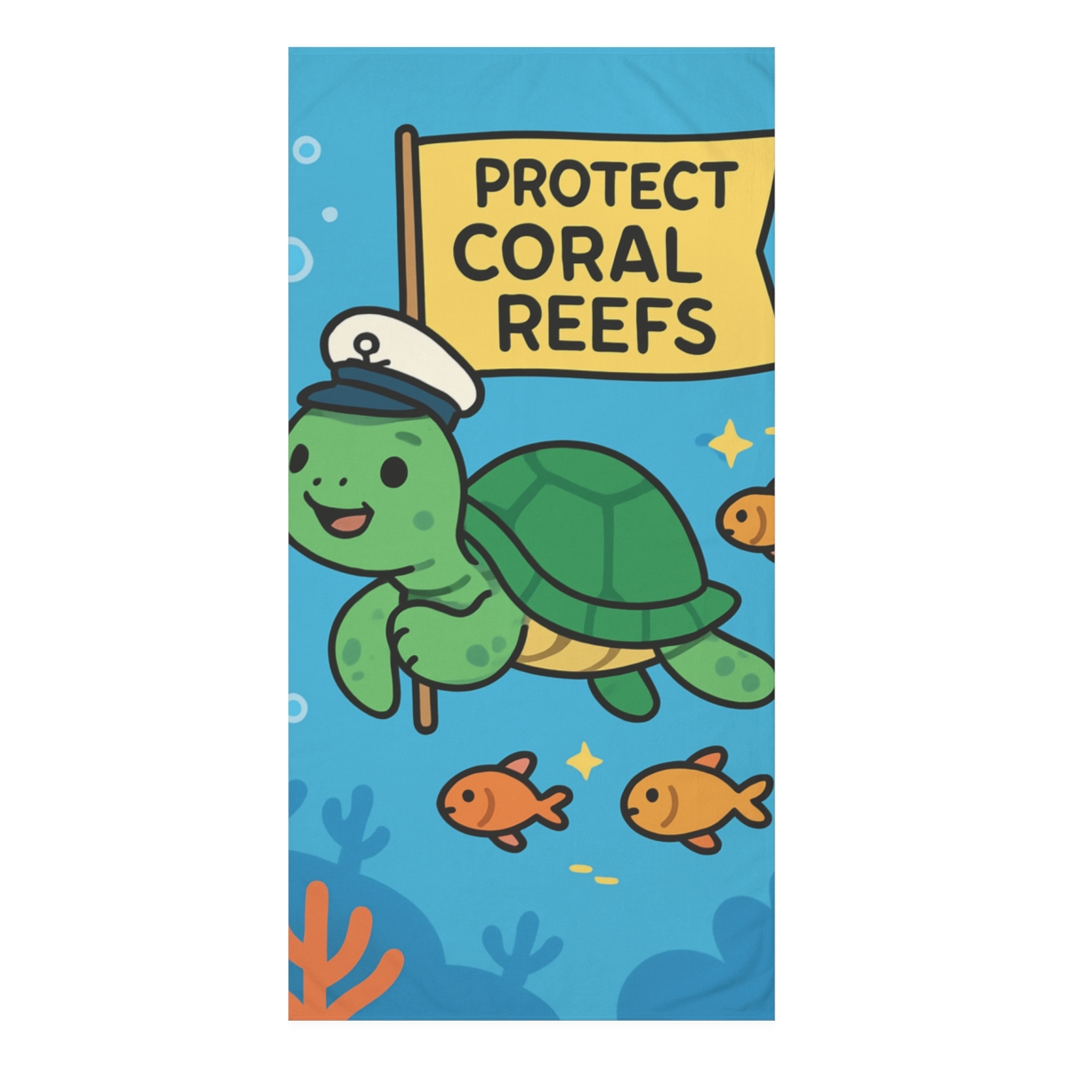 Coral Comet Turtle Parade trendy hand towels