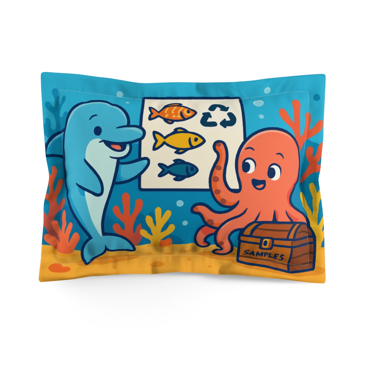 Coral Kingdom Science Lab personalized decorative pillows