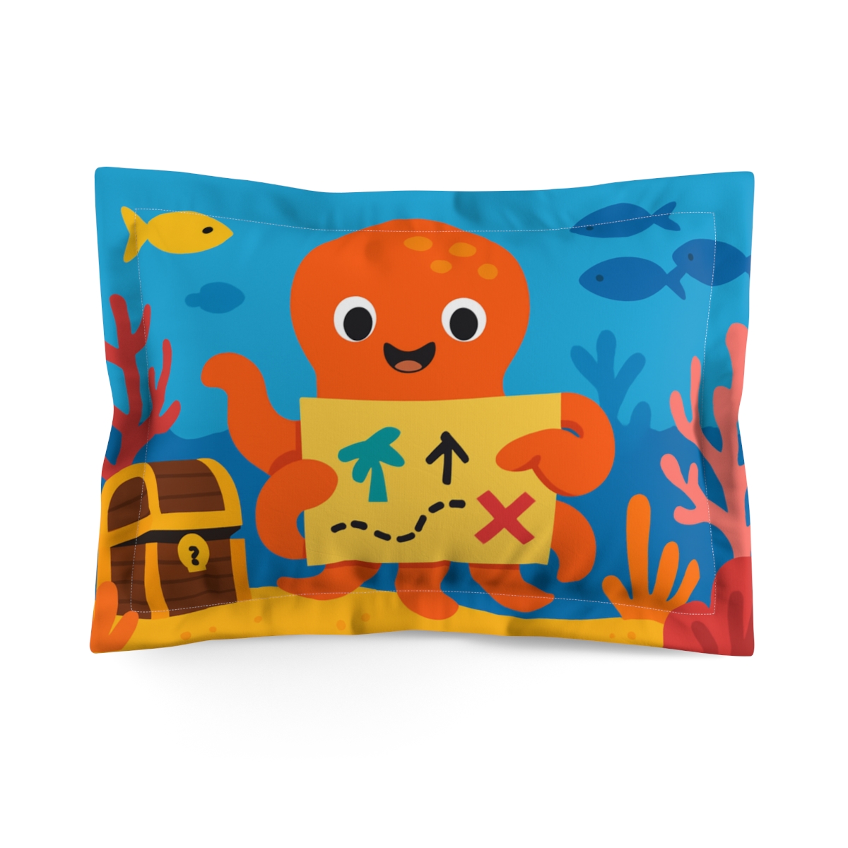 Coral Kingdom Treasure Map personalized decorative pillows