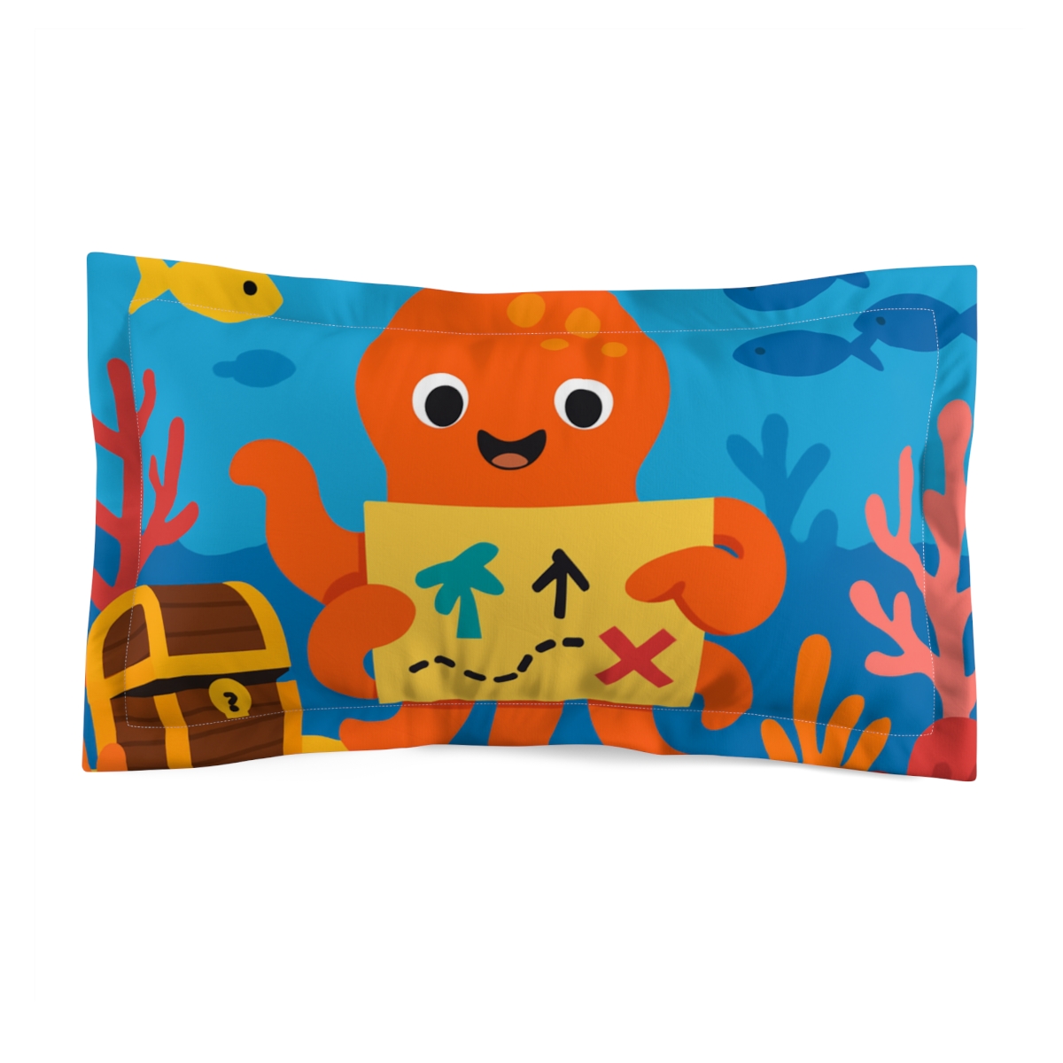Coral Kingdom Treasure Map personalized decorative pillows