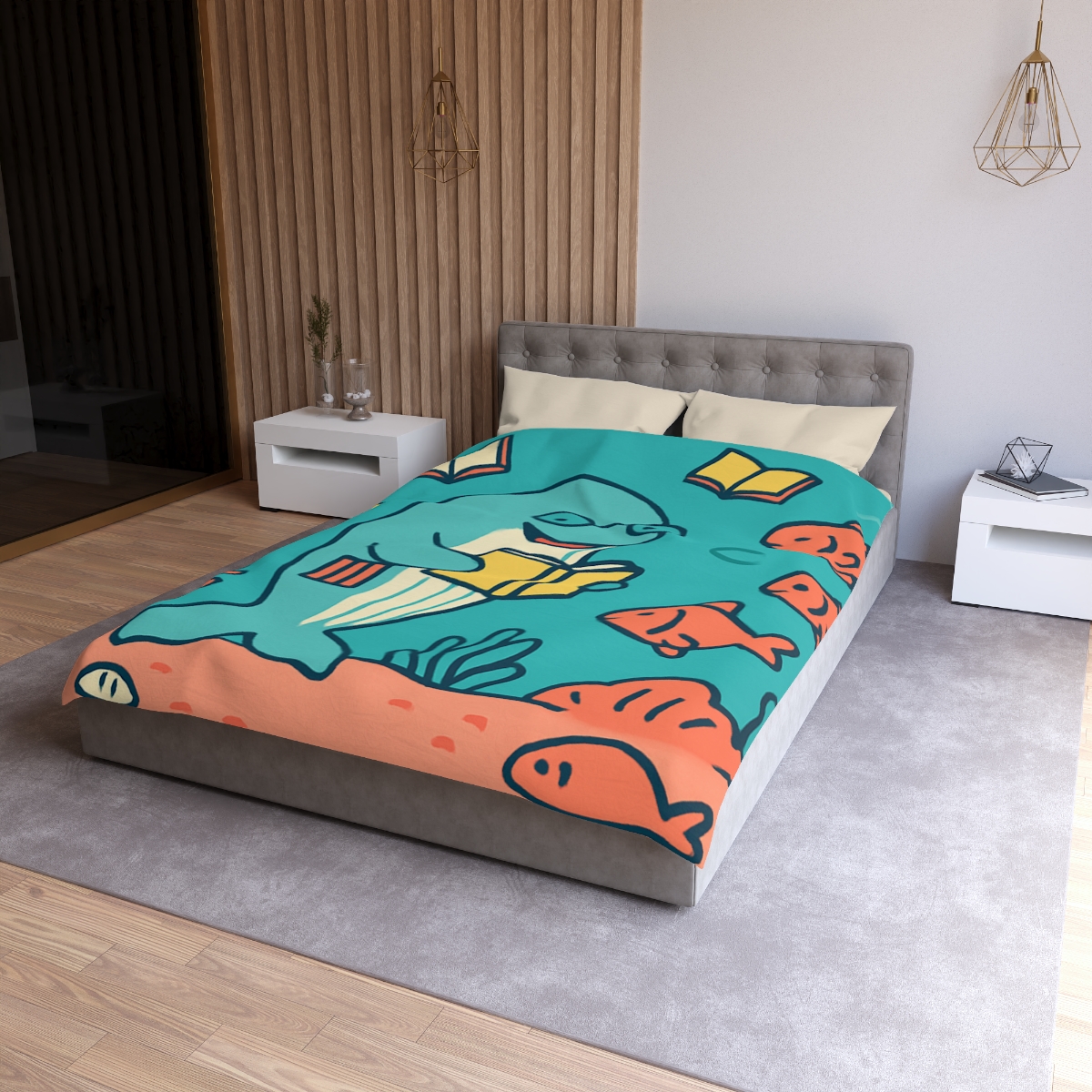 Coral Library Cruise stylish duvet covers