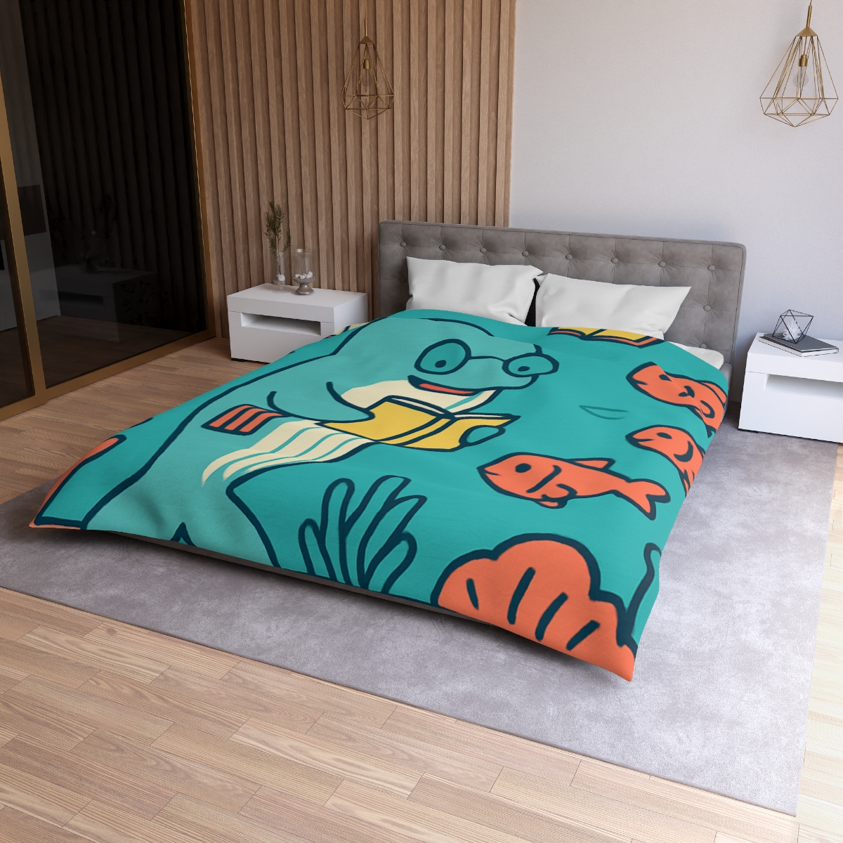 Coral Library Cruise stylish duvet covers