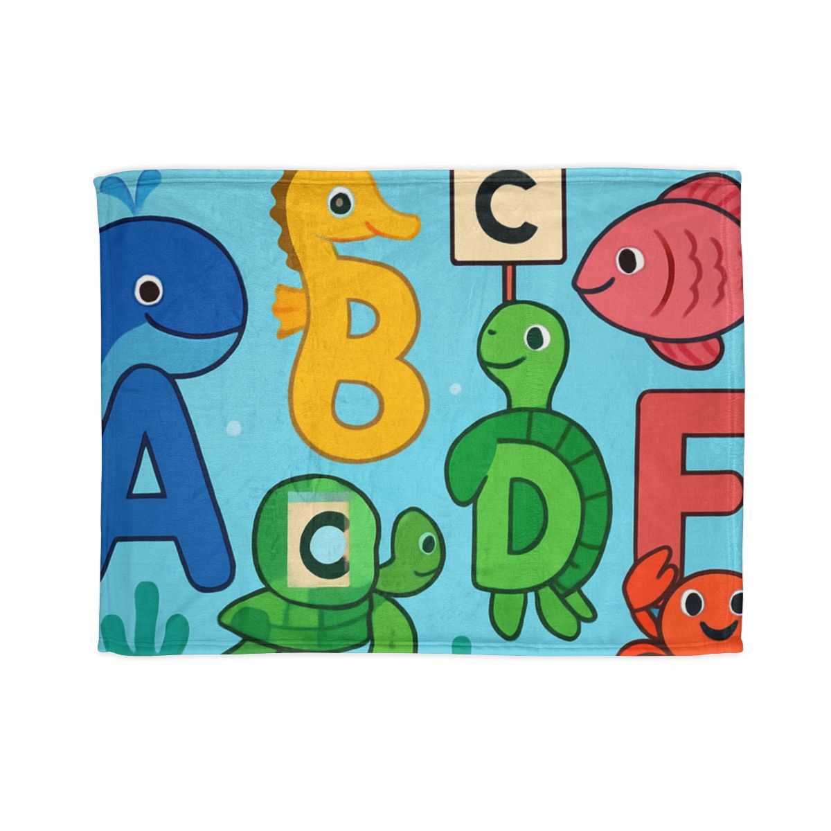 Coral Reef Alphabet Parade designer printed blankets