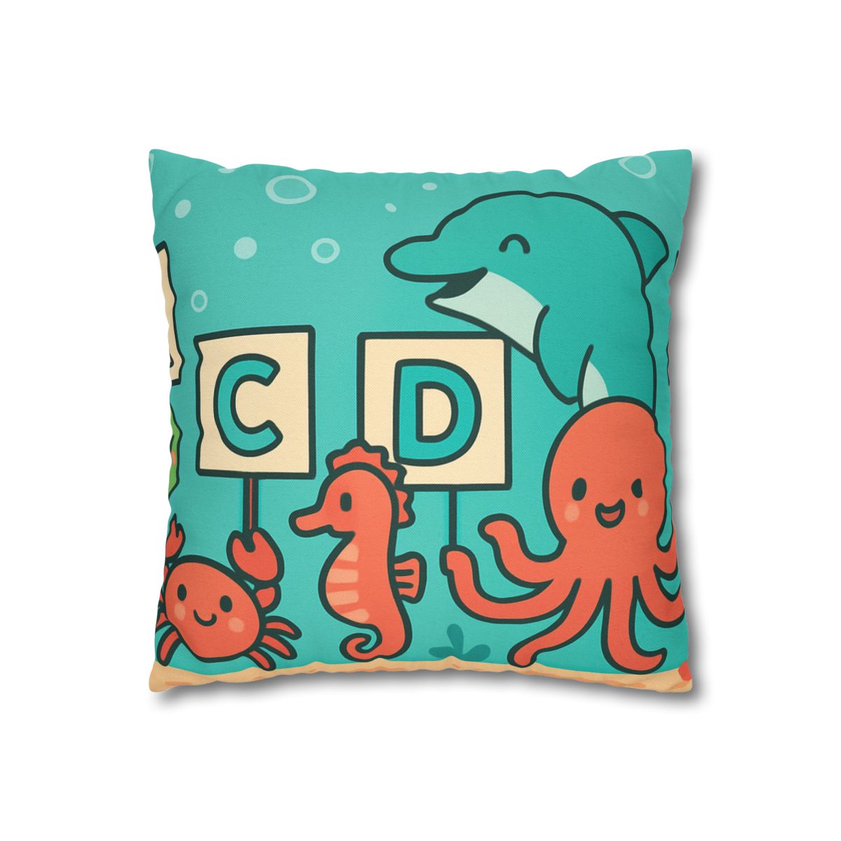 Coral Reef Alphabet Parade custom pillow cases
