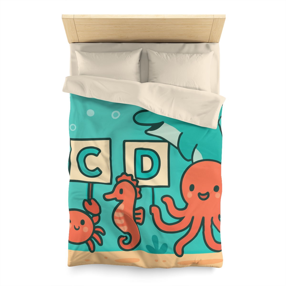 Coral Reef Alphabet Parade designer printed duvets