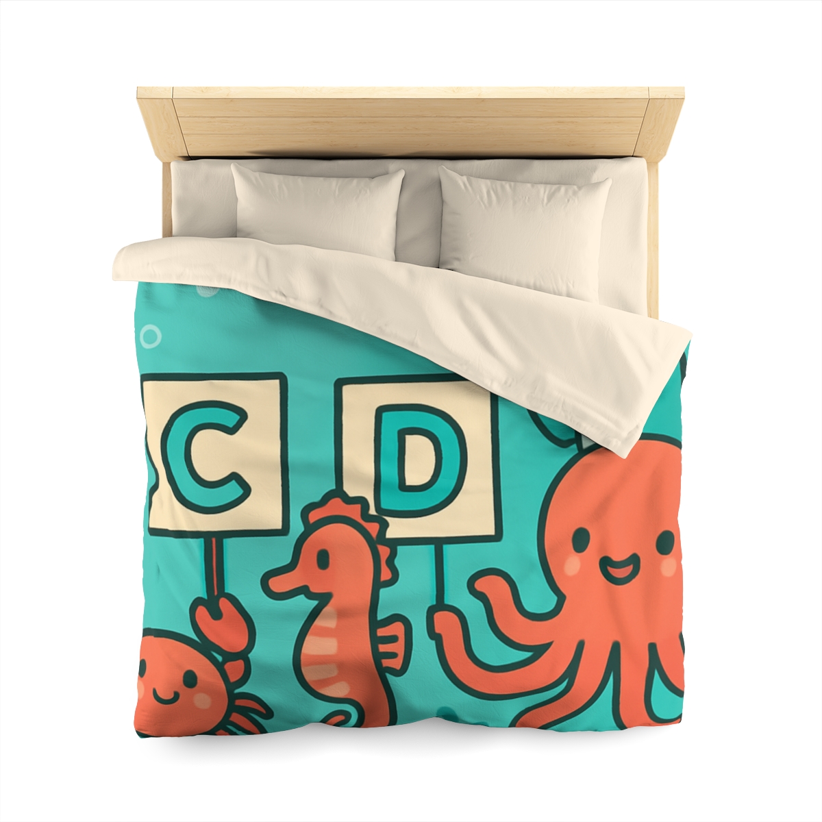 Coral Reef Alphabet Parade designer printed duvets