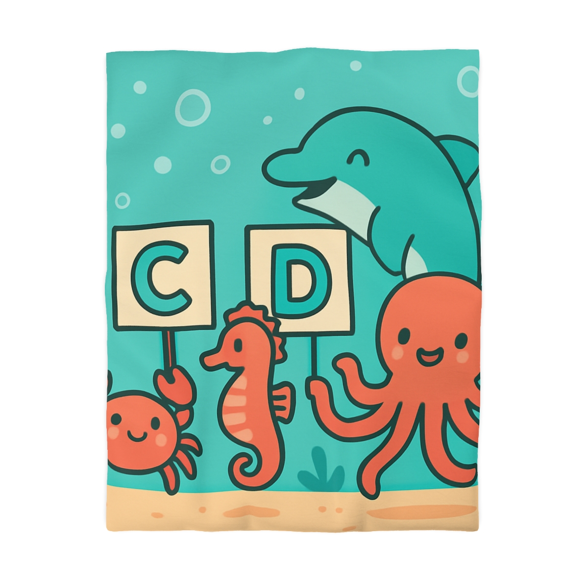 Coral Reef Alphabet Parade designer printed duvets