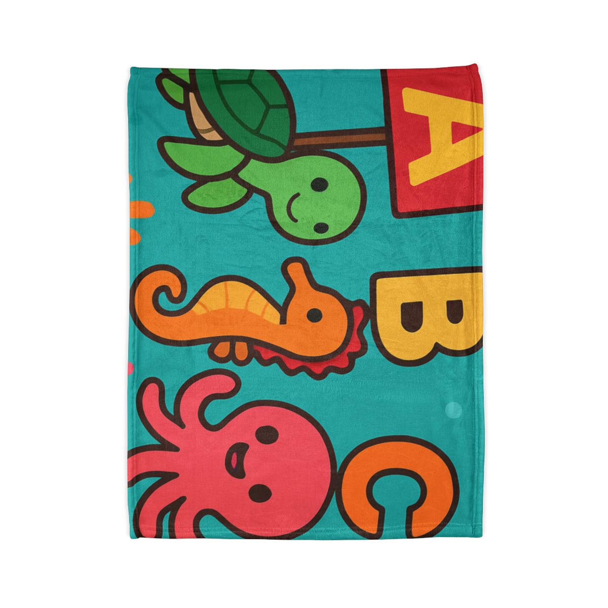 Coral Reef Alphabet Parade soft fleece blankets