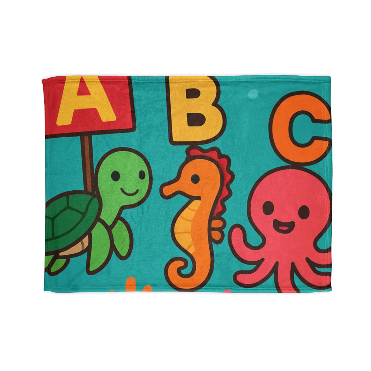 Coral Reef Alphabet Parade soft fleece blankets
