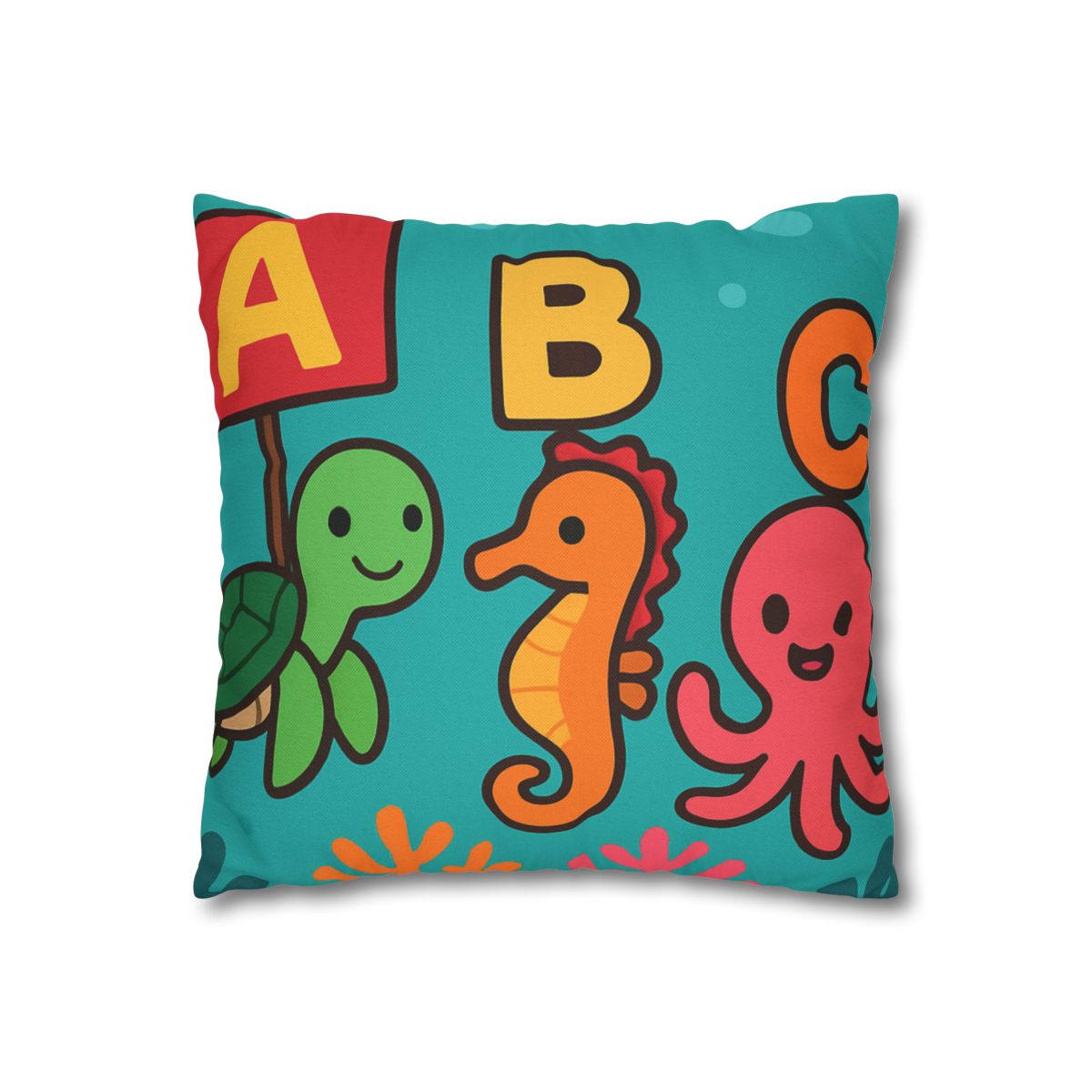 Coral Reef Alphabet Parade soft cotton pillow cases