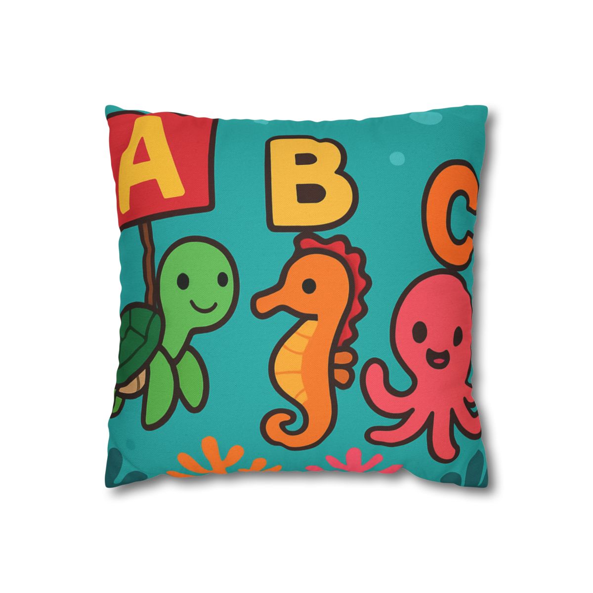 Coral Reef Alphabet Parade soft cotton pillow cases
