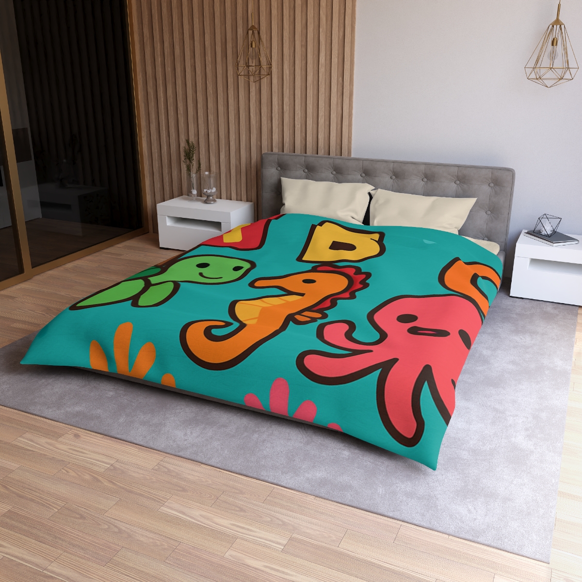 Coral Reef Alphabet Parade custom duvets