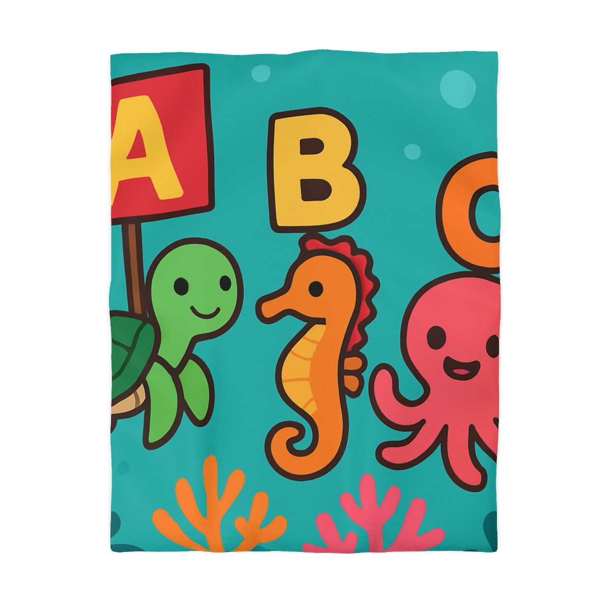 Coral Reef Alphabet Parade custom duvets