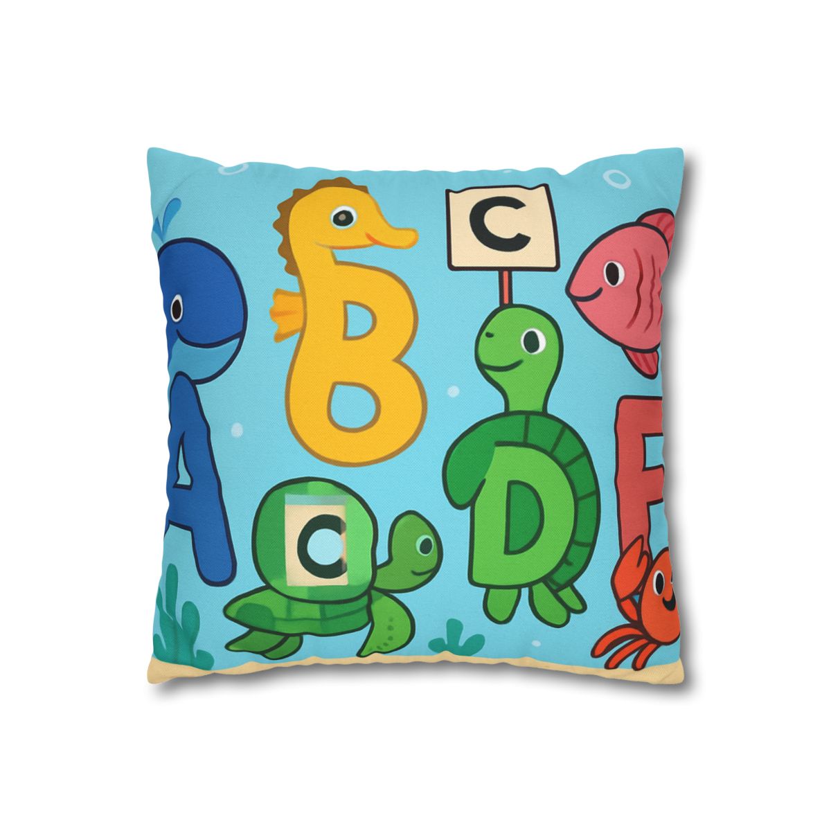 Coral Reef Alphabet Parade personalized pillow covers