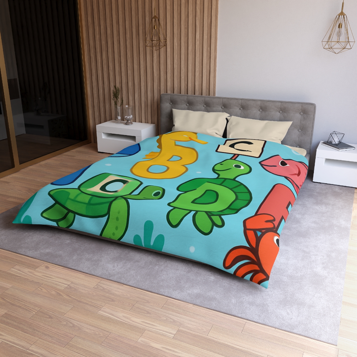 Coral Reef Alphabet Parade custom duvets