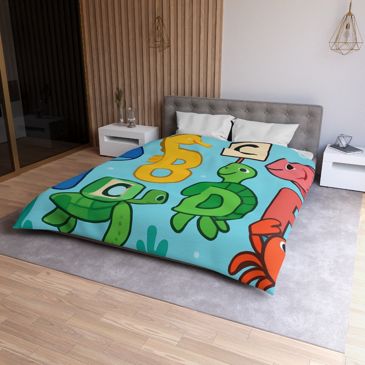Coral Reef Alphabet Parade custom duvets