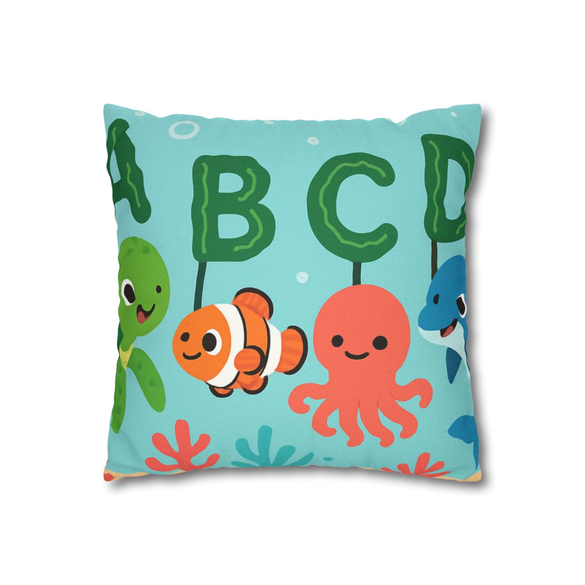 Coral Reef Alphabet Parade soft cotton pillow cases