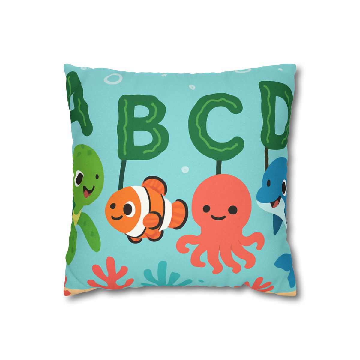 Coral Reef Alphabet Parade soft cotton pillow cases