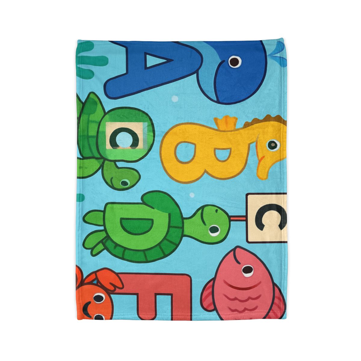 Coral Reef Alphabet Parade designer printed blankets