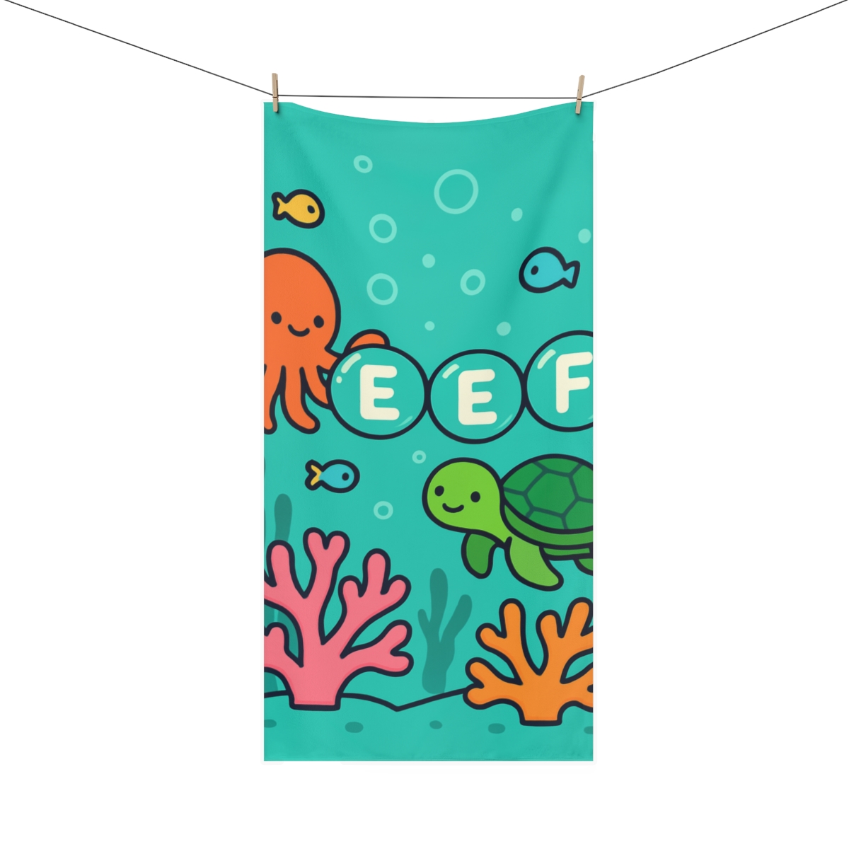 Coral Reef Alphabet Rescue stylish beach towels