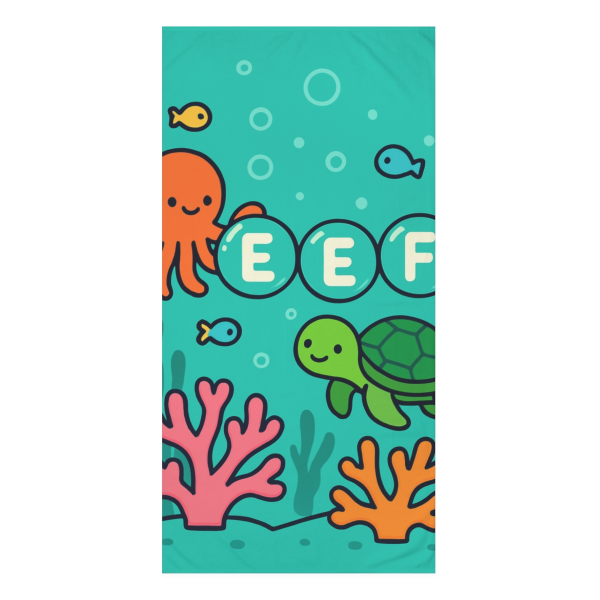 Coral Reef Alphabet Rescue stylish beach towels