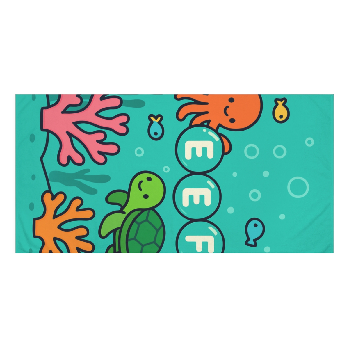 Coral Reef Alphabet Rescue stylish beach towels