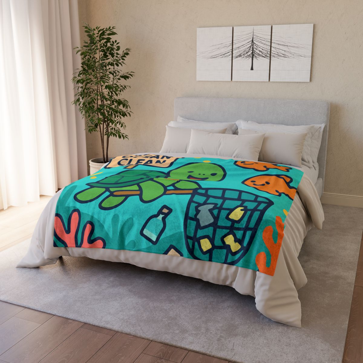 Coral Reef Clean Up Crew custom blankets