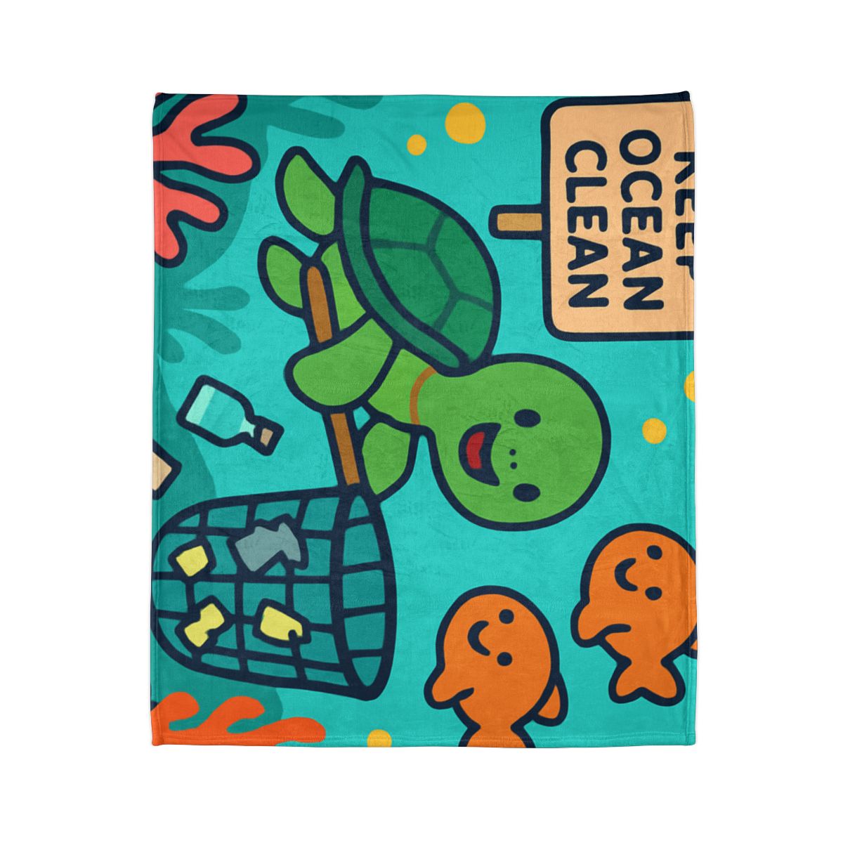 Coral Reef Clean Up Crew custom blankets