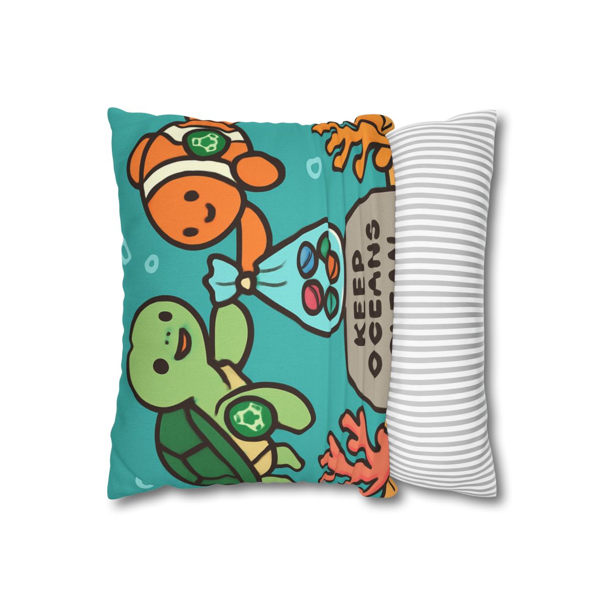 Coral Reef Cleanup Crew soft cotton pillow cases