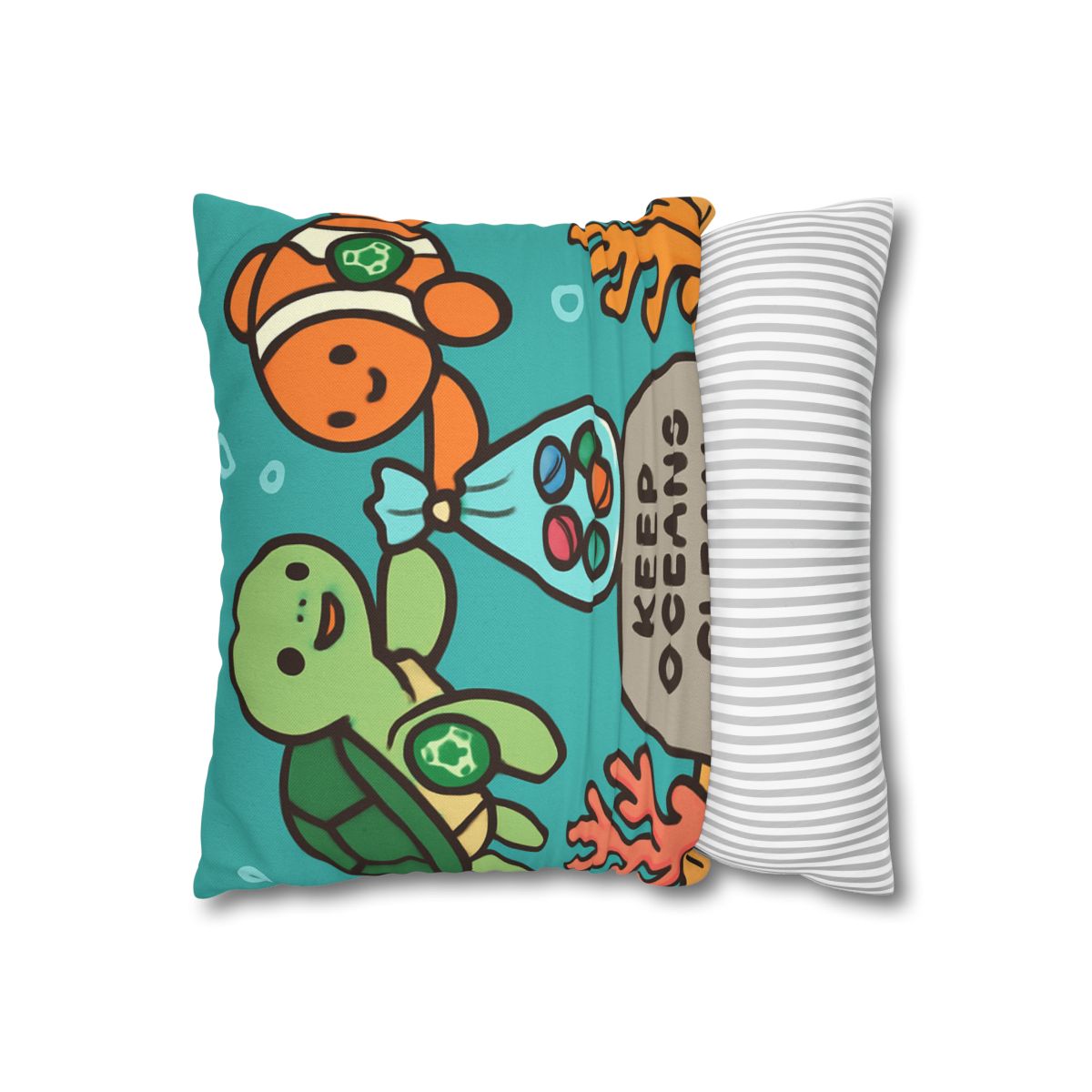 Coral Reef Cleanup Crew soft cotton pillow cases