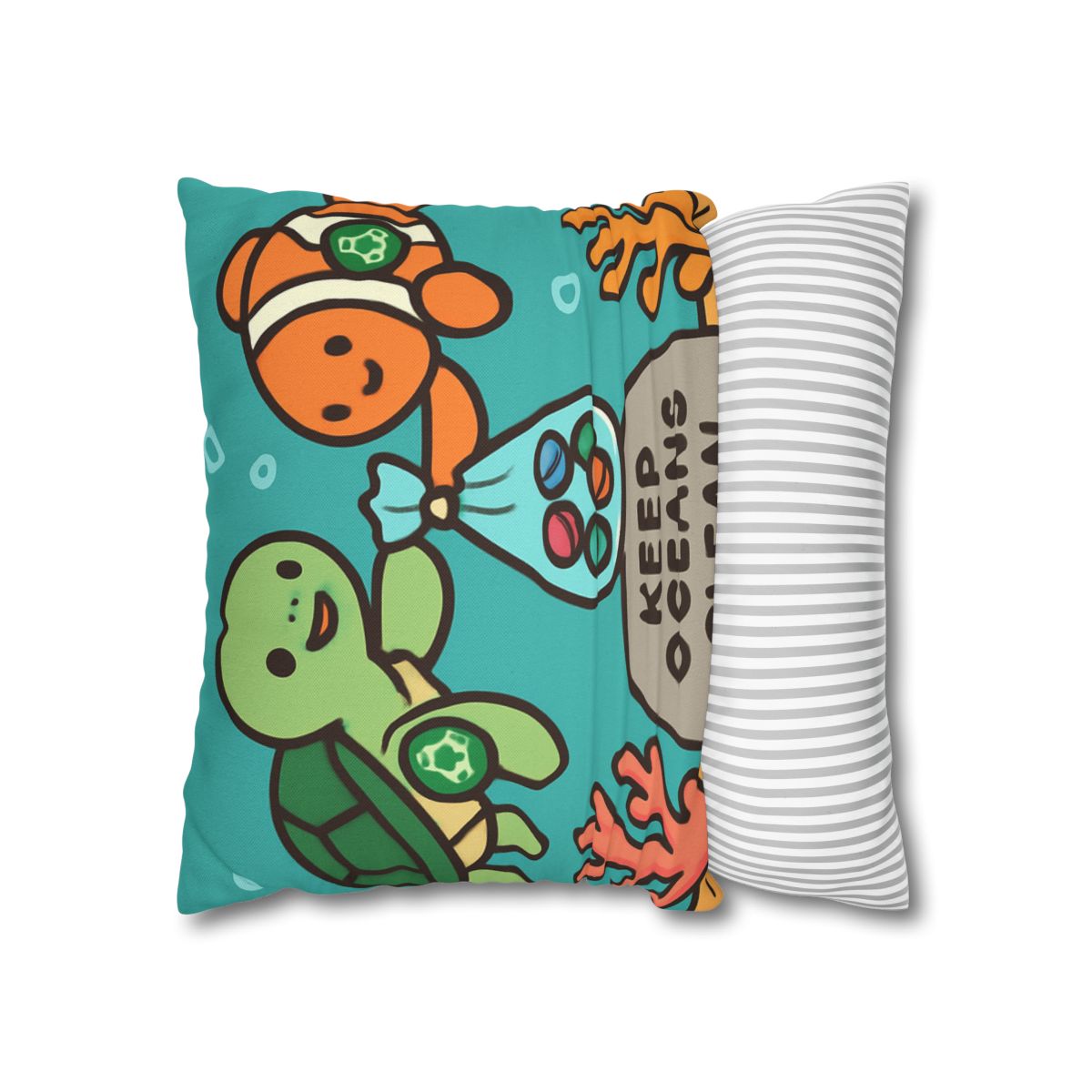 Coral Reef Cleanup Crew soft cotton pillow cases