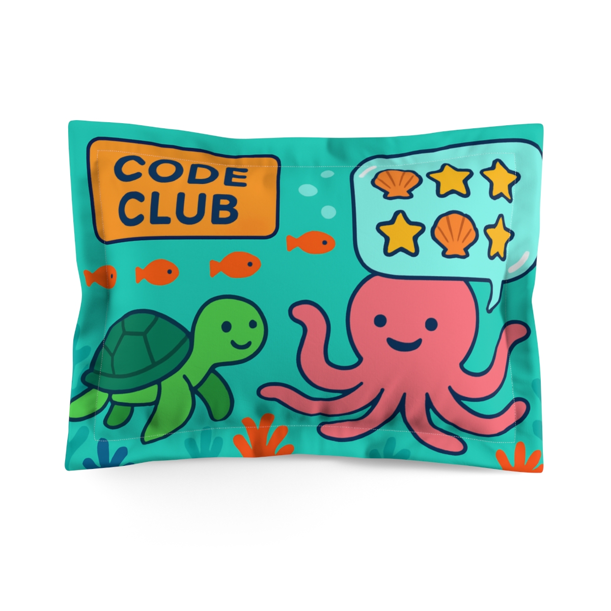 Coral Reef Code Club With Octopus Inventor unique shape pillows