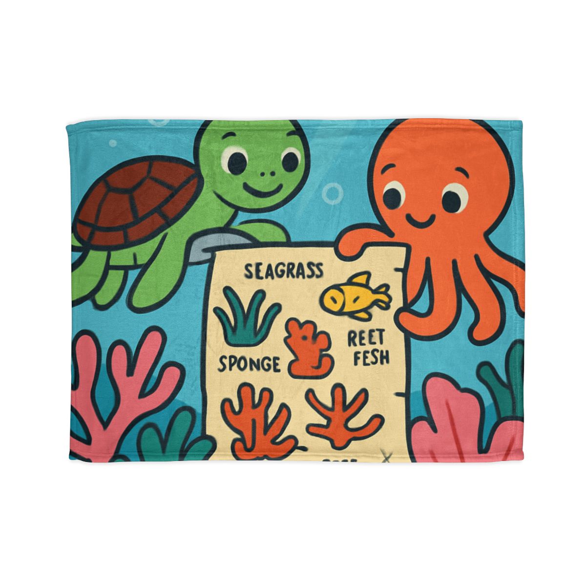 Coral Reef Map Makers decorative home blankets