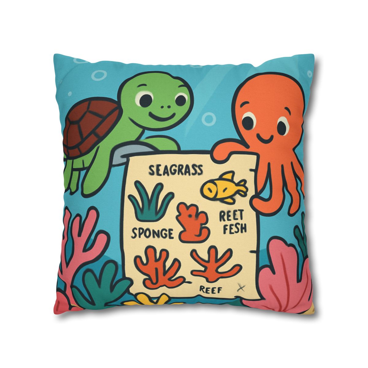 Coral Reef Map Makers comfortable bedding pillow covers
