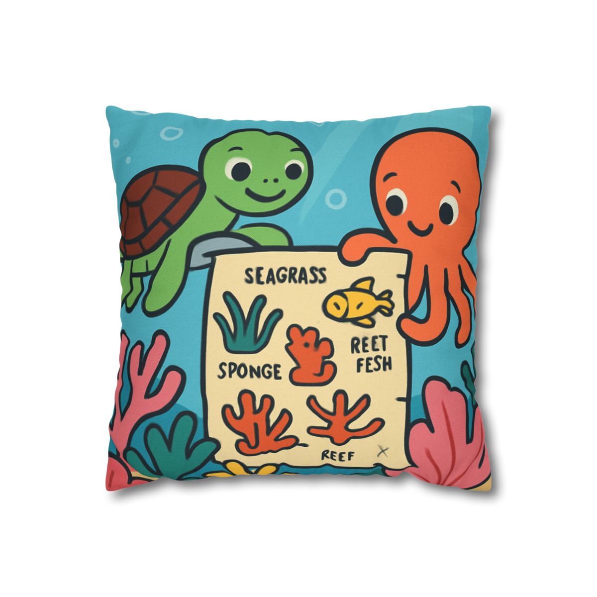 Coral Reef Map Makers comfortable bedding pillow covers