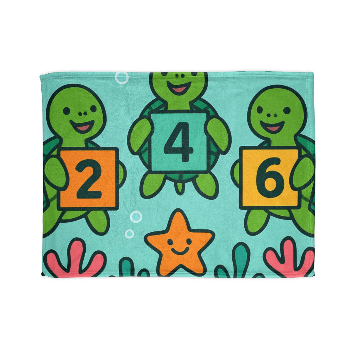 Coral Reef Math Parade Of Sea Turtles personalized cozy blankets