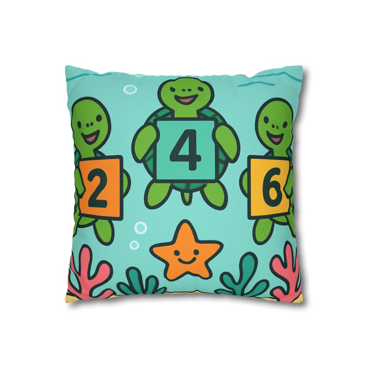 Coral Reef Math Parade Of Sea Turtles soft cotton pillow cases