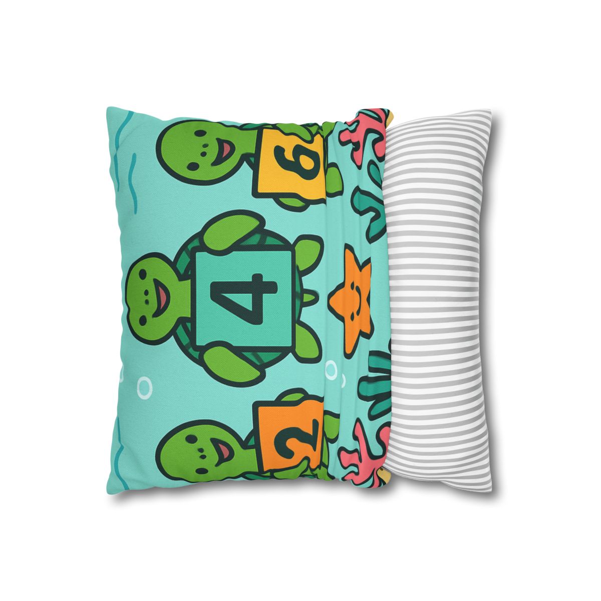 Coral Reef Math Parade Of Sea Turtles soft cotton pillow cases