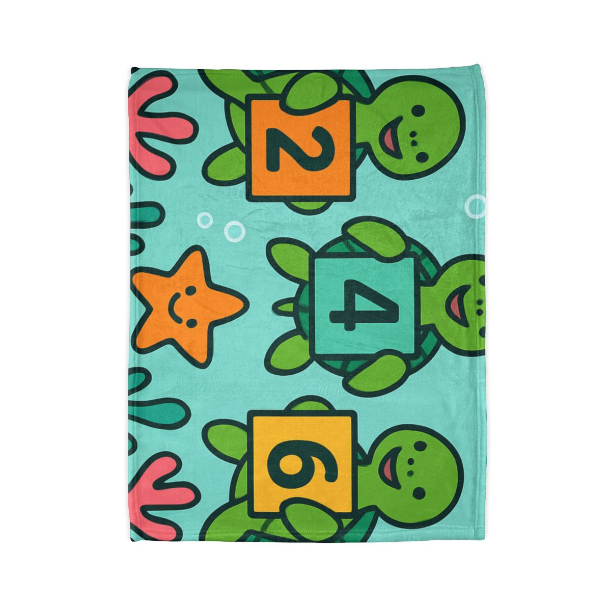 Coral Reef Math Parade Of Sea Turtles personalized cozy blankets