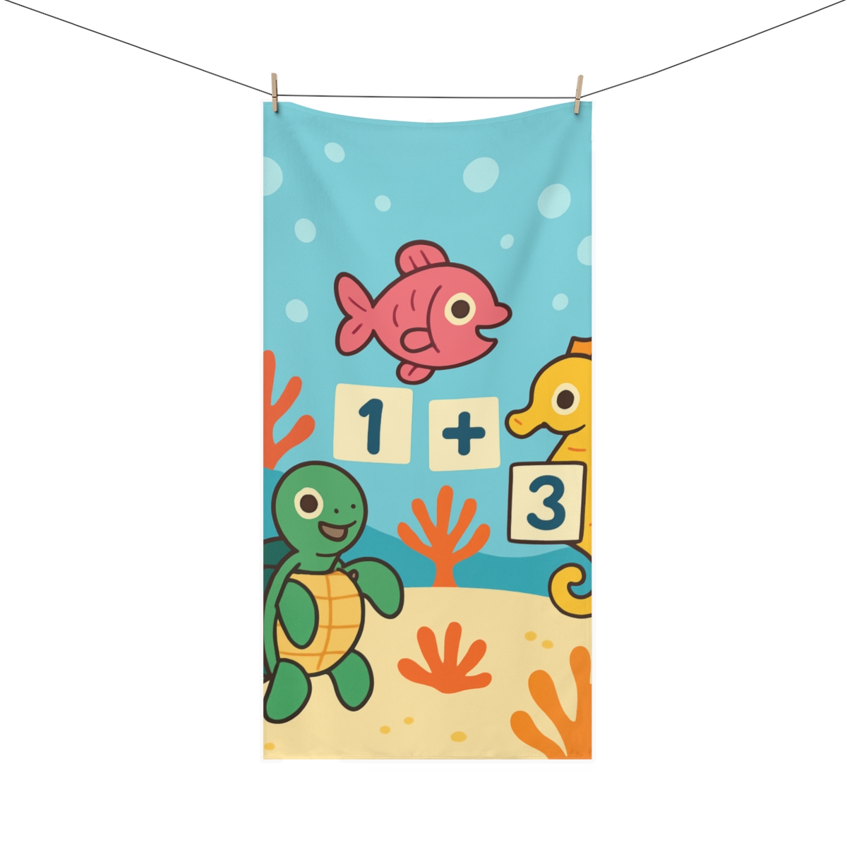 Coral Reef Math Party decorative home towels