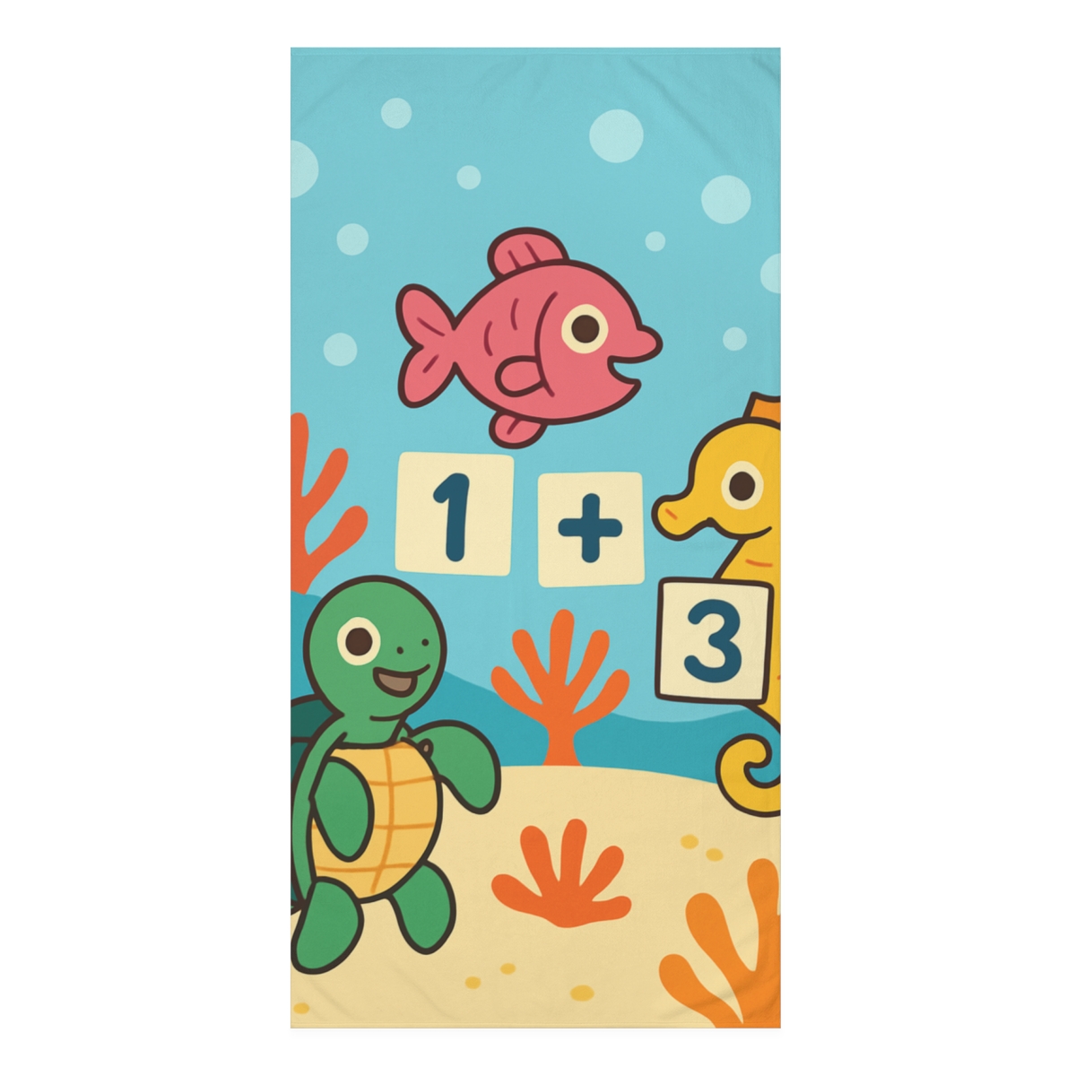 Coral Reef Math Party decorative home towels